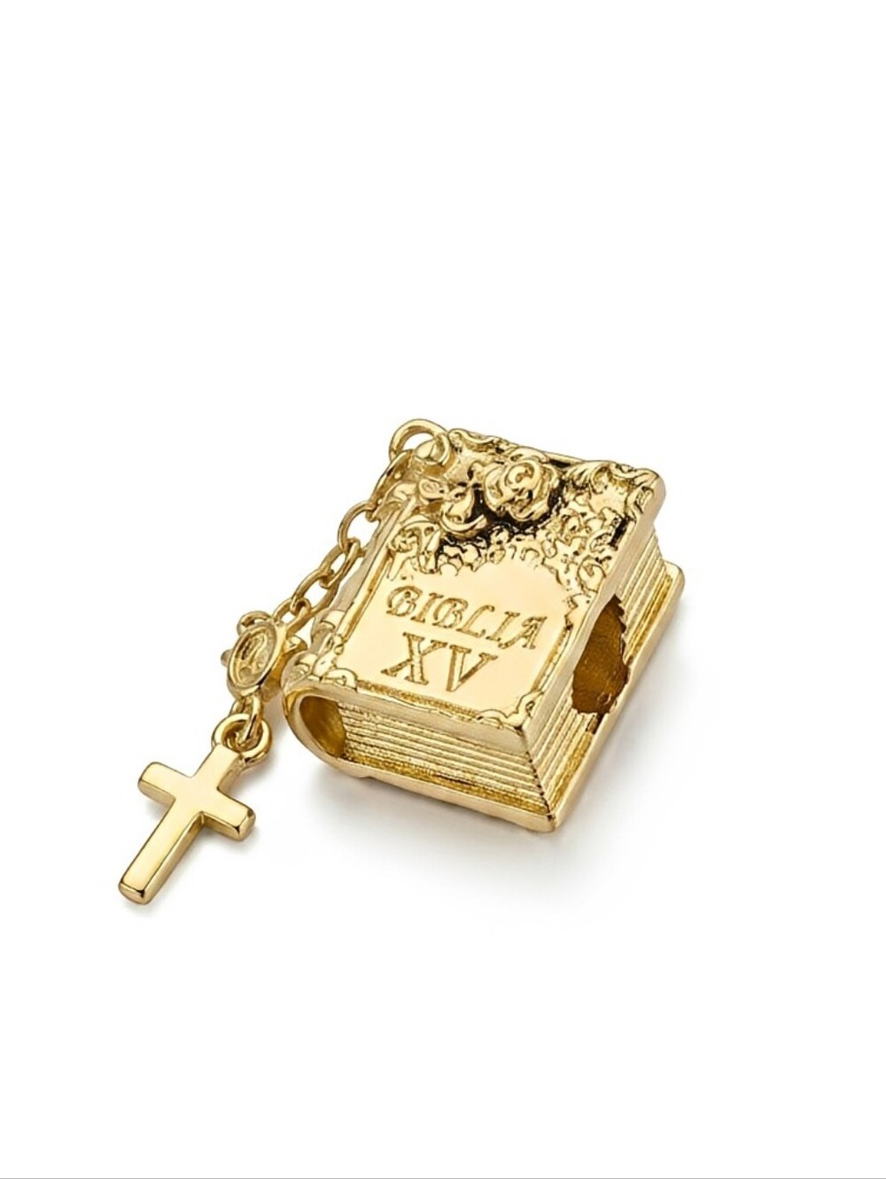 Linx Yellow Gold Quinceanera Biblia XV Bracelet Charm